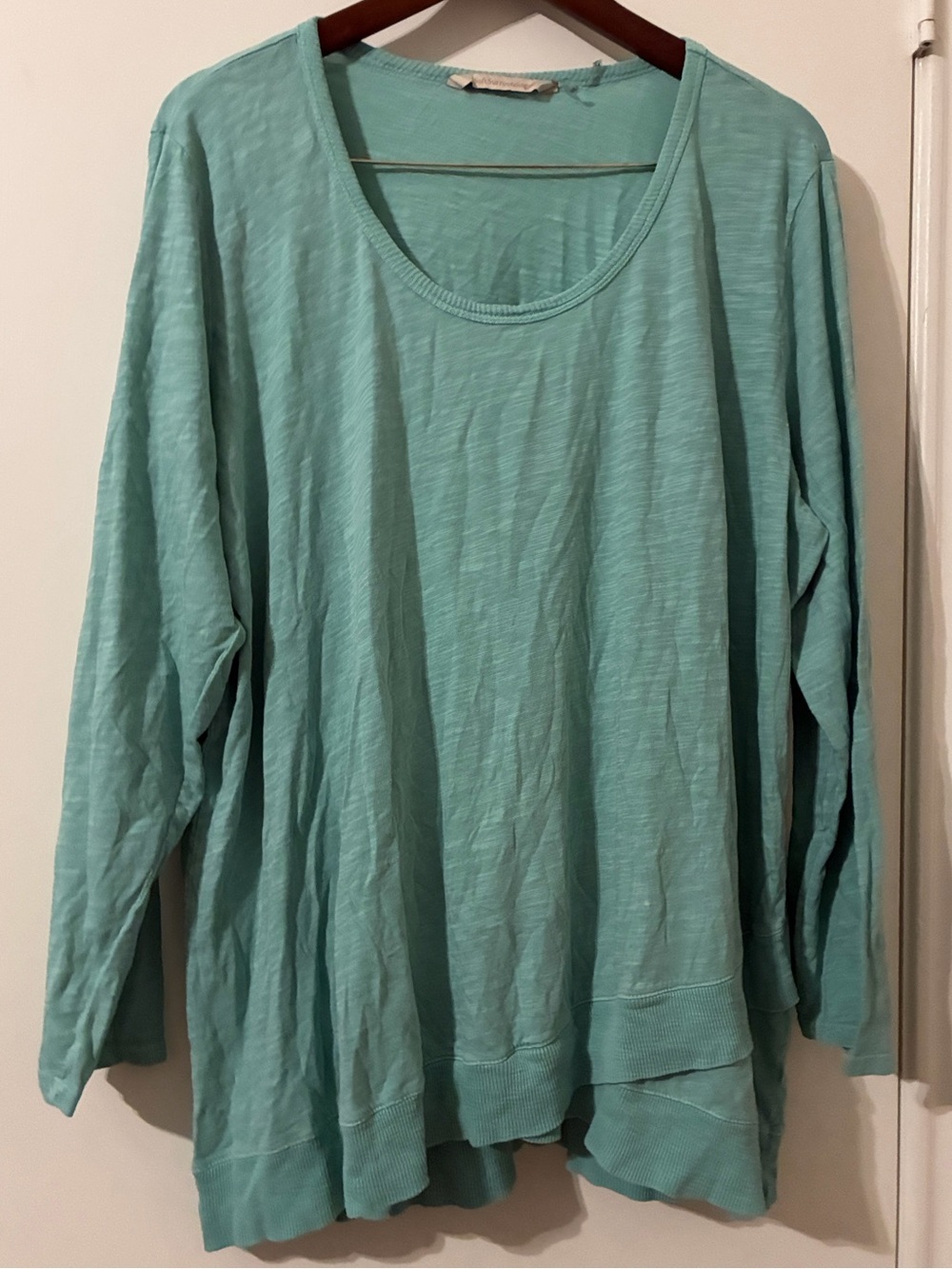 Soft Surroundings 100% Cotton Long Sleeve Layered Look Top - 2X